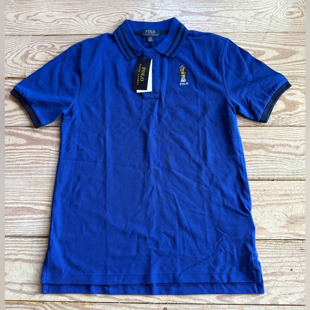 Boys Polo Bear Mesh Polo Shirt Rugby Bear size Boys 14-16 NWT